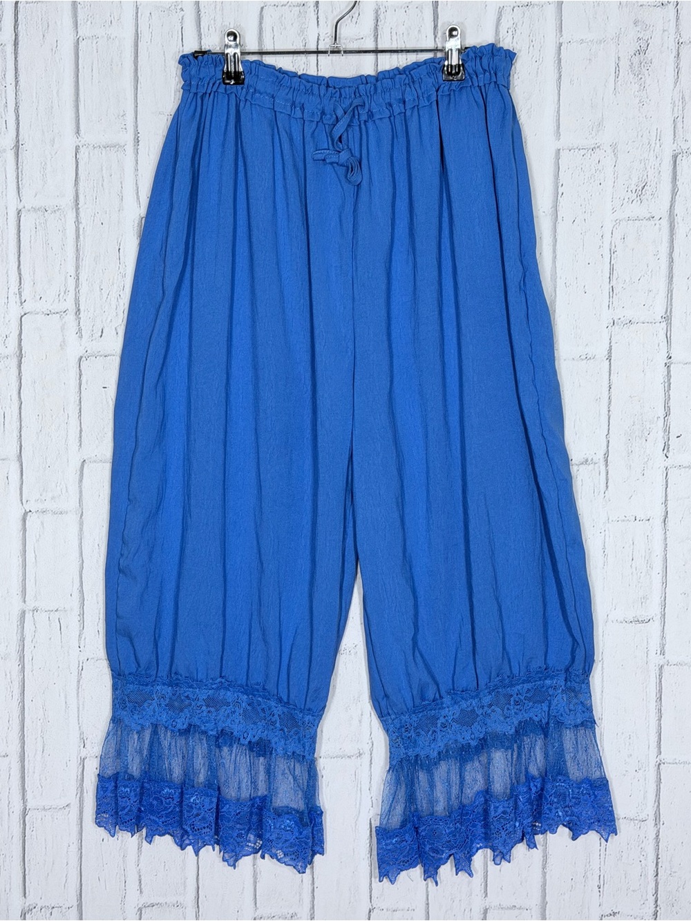 💙 Blue Lace Bloomer Pants Coquette Cottagecore Y2K M